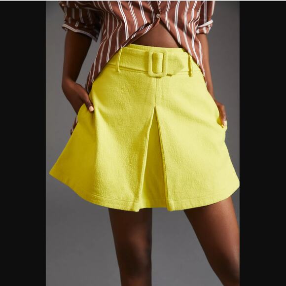 Anthropologie Maeve Belted Mini Skirt - New - Size 10 - Picture 2 of 5